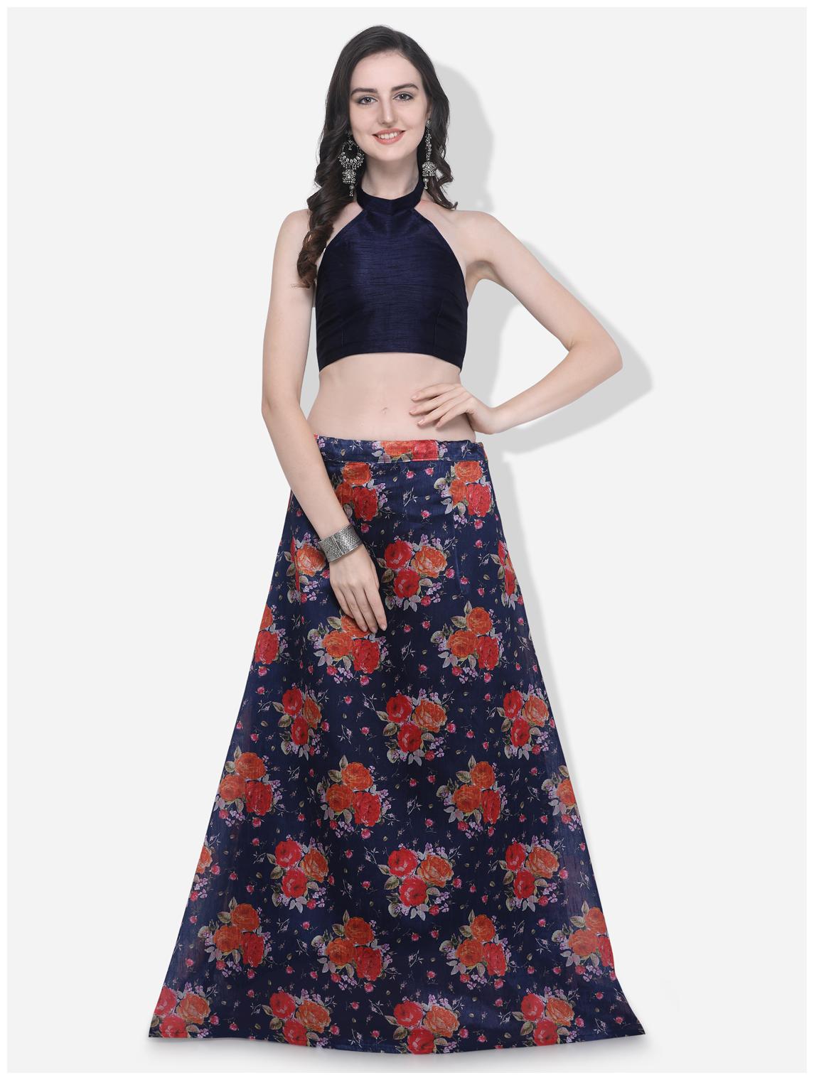 

Swaron Women Silk Lehenga Choli Blue