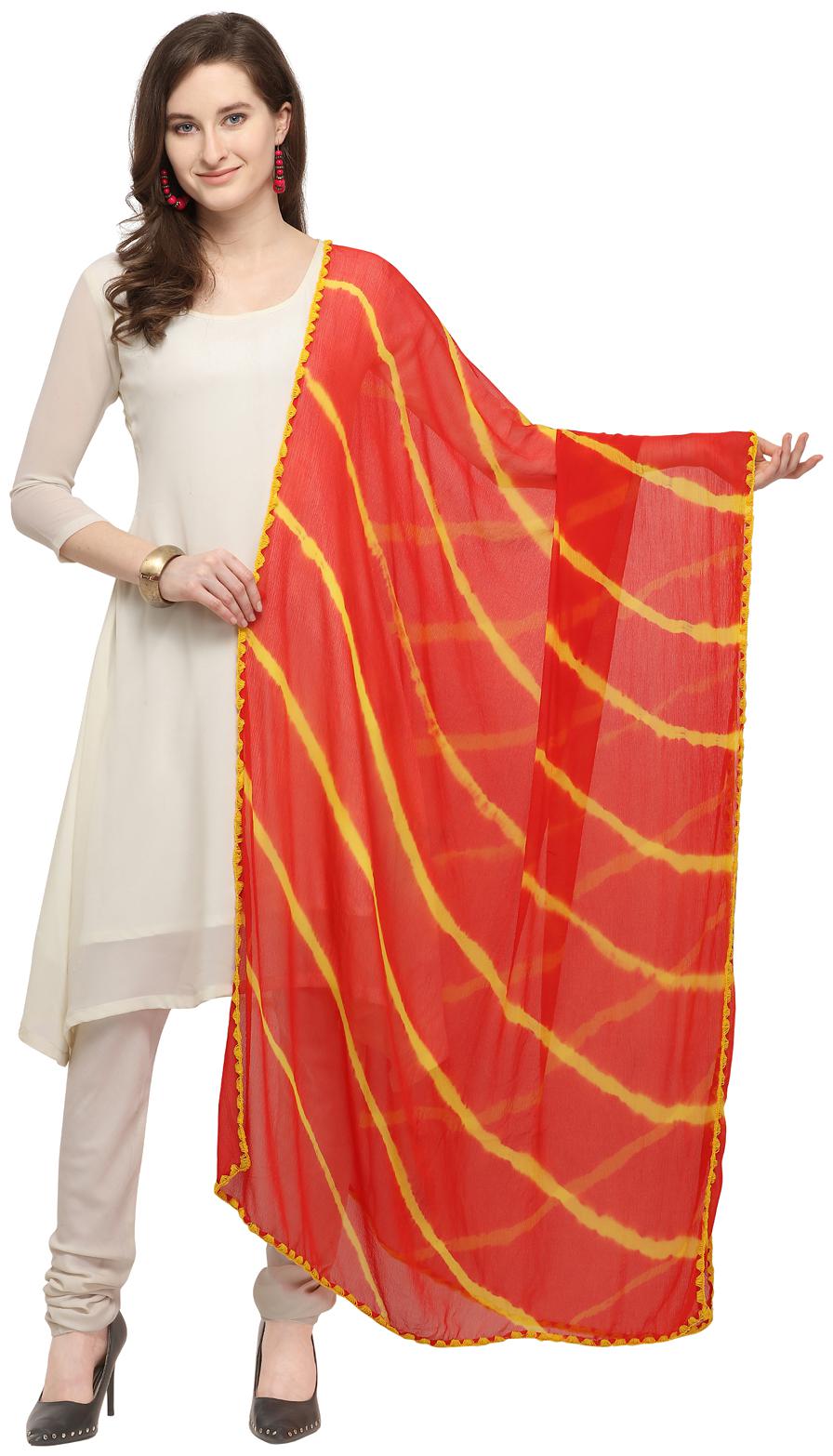 

Swaron Women Chiffon Printed Dupatta Red