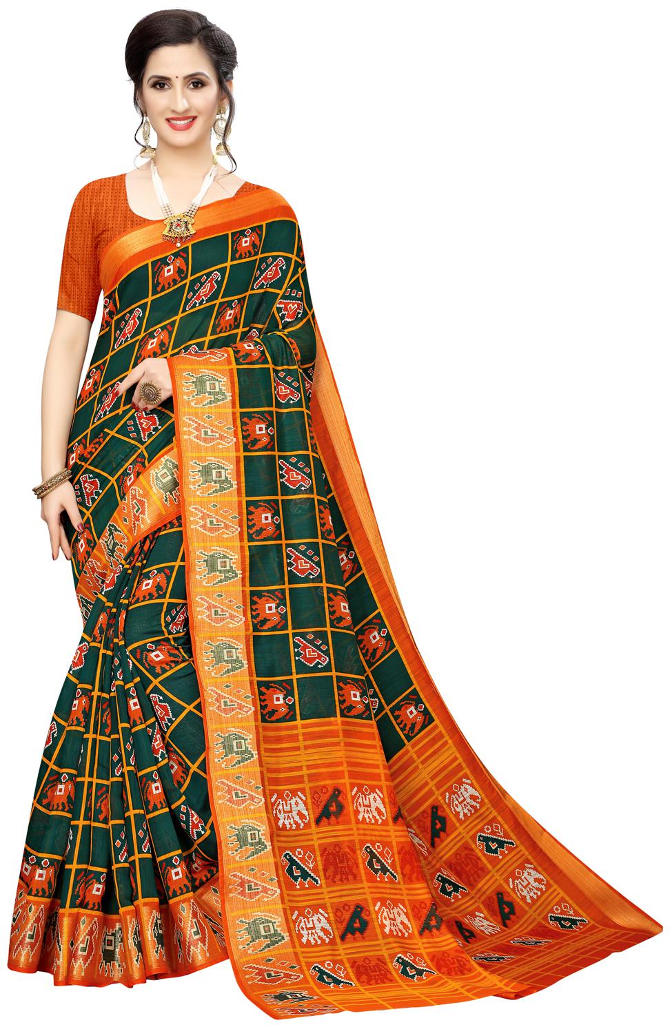 

Swaron Women Artificial Silk Regular Saree -Green