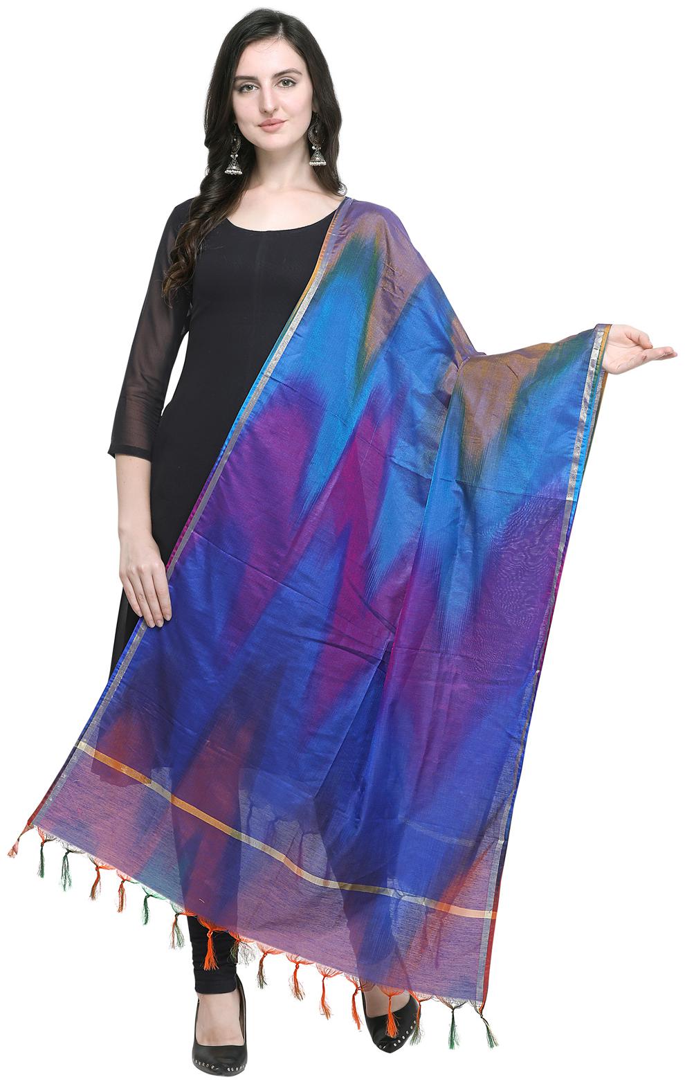 

Swaron Women Blended Printed Dupatta Navy Blue