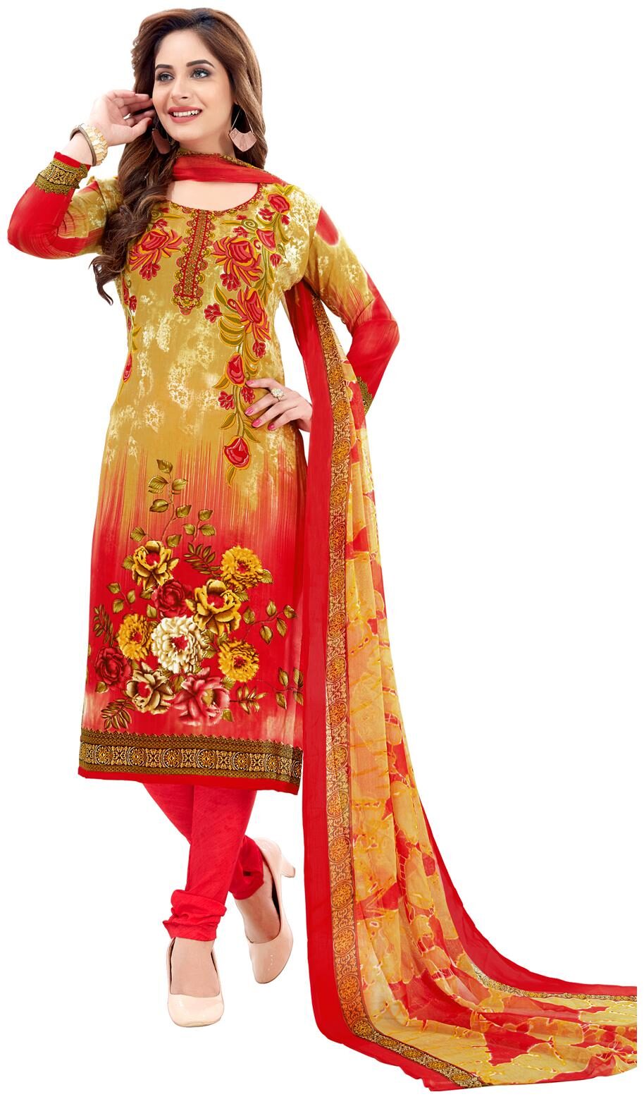 

Swaron Multi Unstitched Kurta with bottom dupatta With dupatta Dress Material