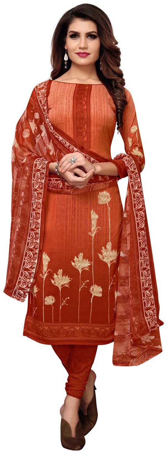 

Swaron Brown Unstitched Kurta with bottom dupatta With dupatta Dress Material