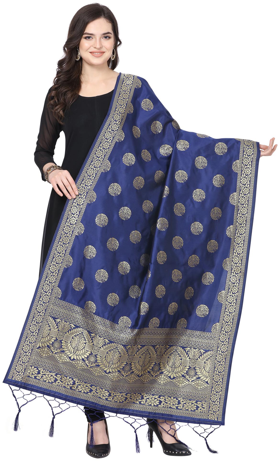 

Swaron Women Silk Dupatta Blue