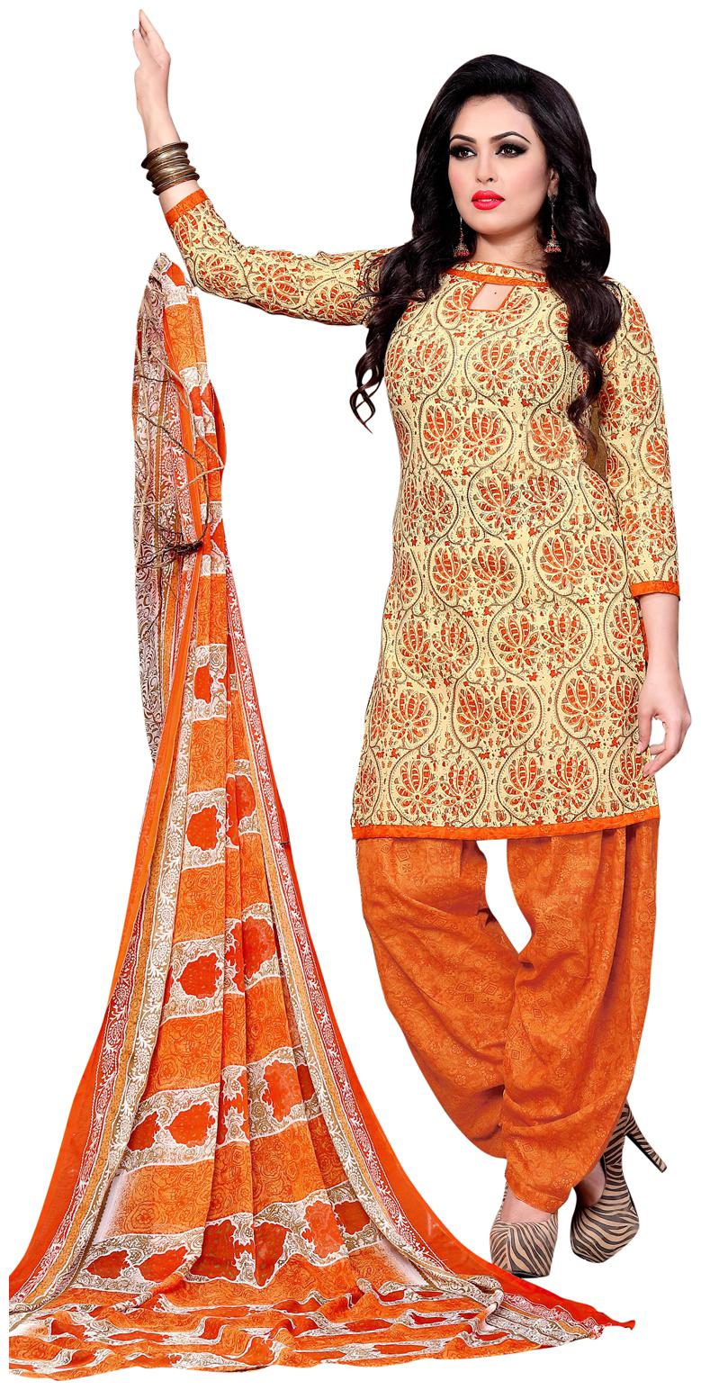 

Swaron Beige Unstitched Kurta with bottom dupatta With dupatta Dress Material