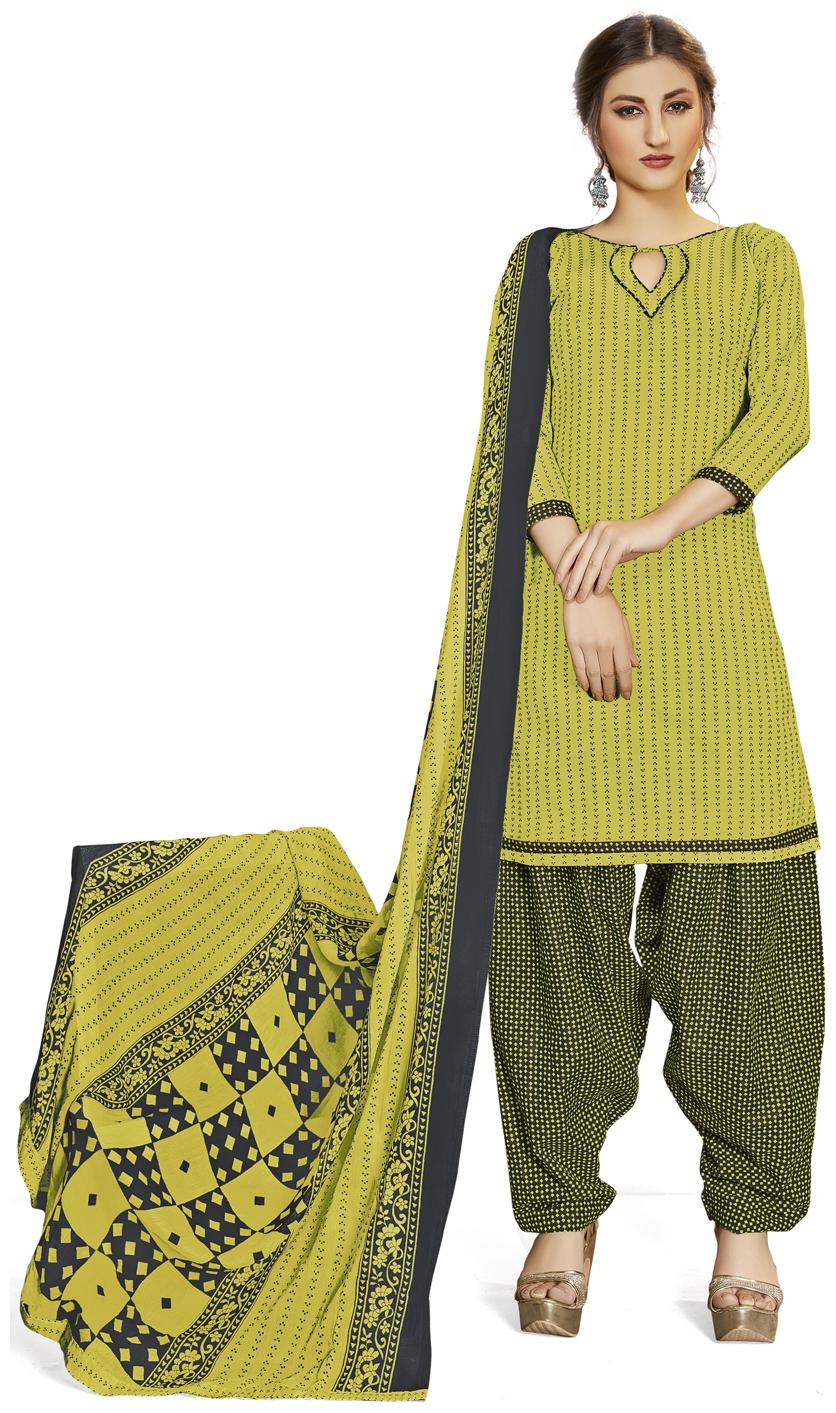 

Swaron Olive Unstitched Kurta with bottom dupatta With dupatta Dress Material