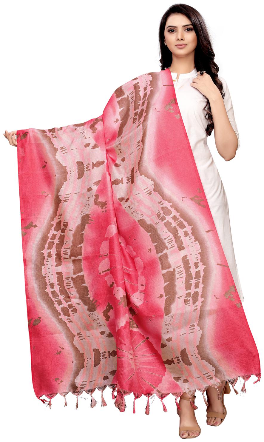 

Swaron Women Blended Printed Dupatta Pink