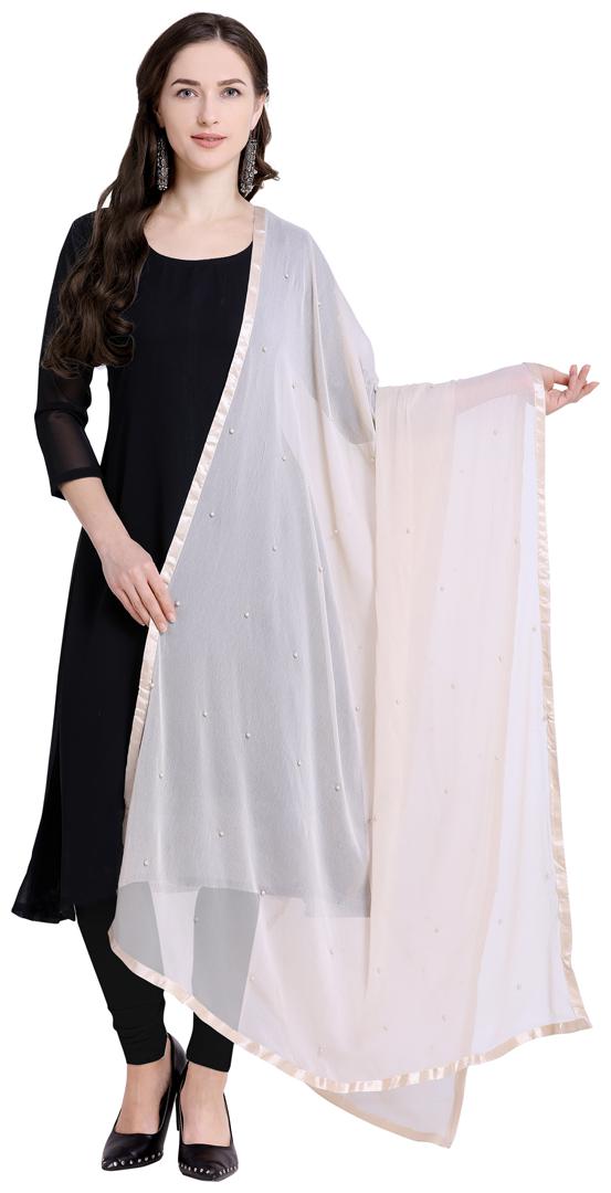 

Swaron Women Chiffon Embellished Beige Dupatta