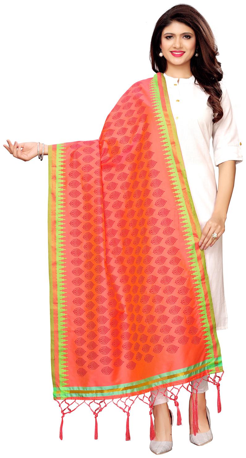 

Swaron Women Blended Printed Dupatta Pink