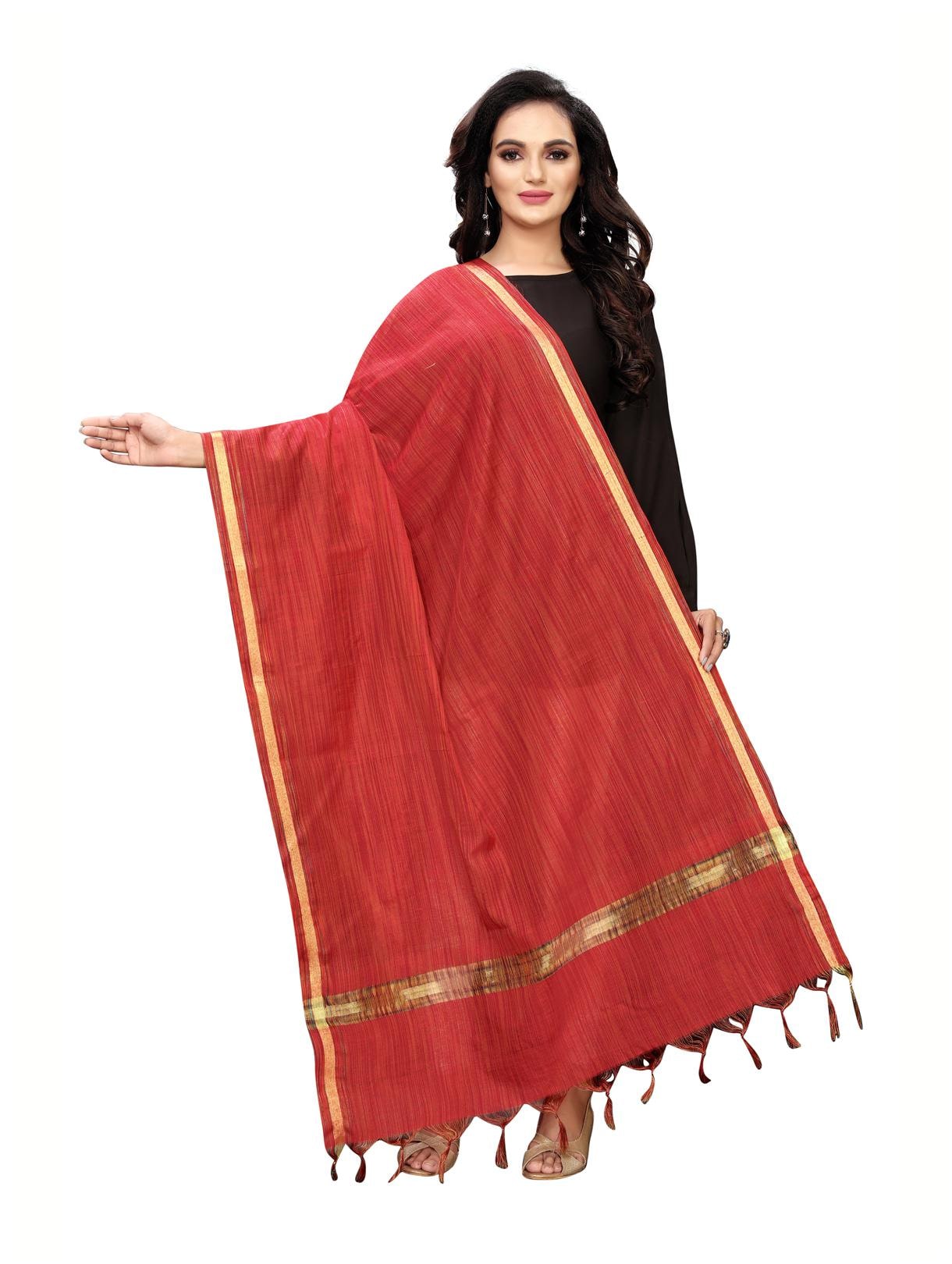 

Swaron Women Blended Solid Dupatta Red
