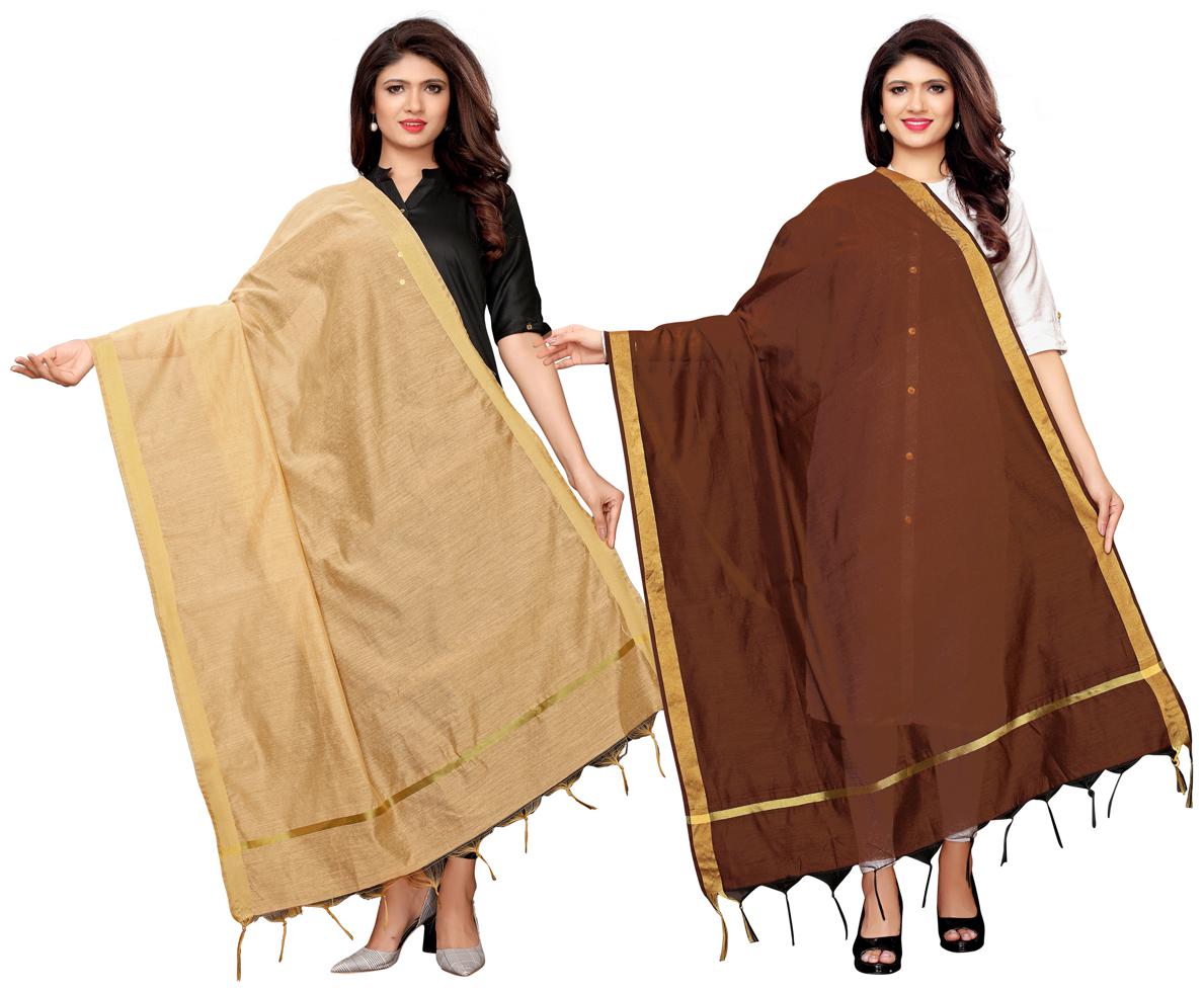 

Swaron Women Blended Solid Dupatta Beige