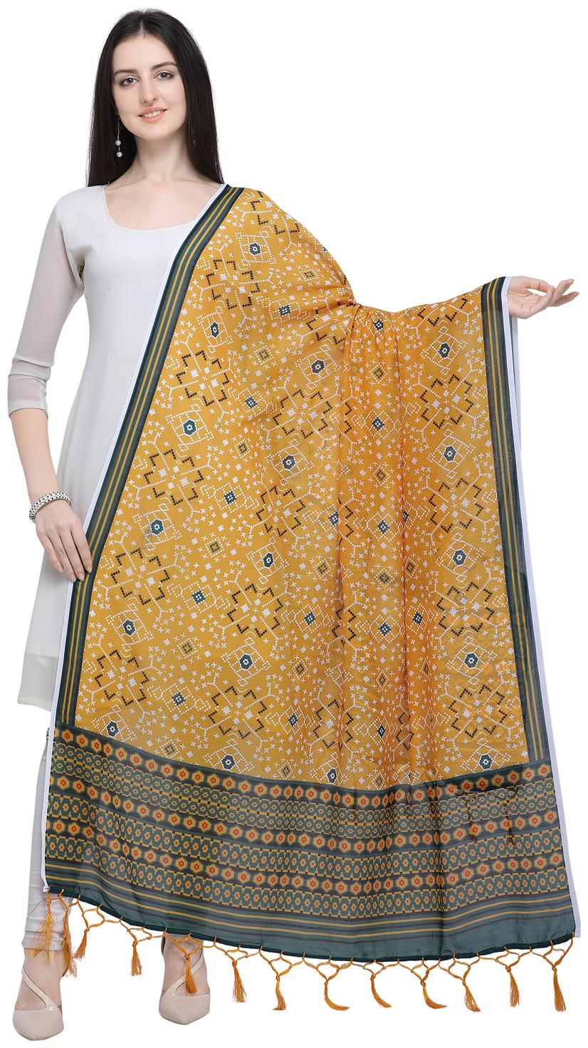 

Swaron Women Cotton Yellow Dupatta