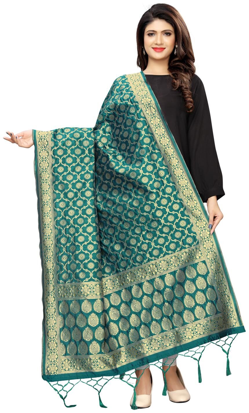 

Swaron Women Silk Blue Dupatta