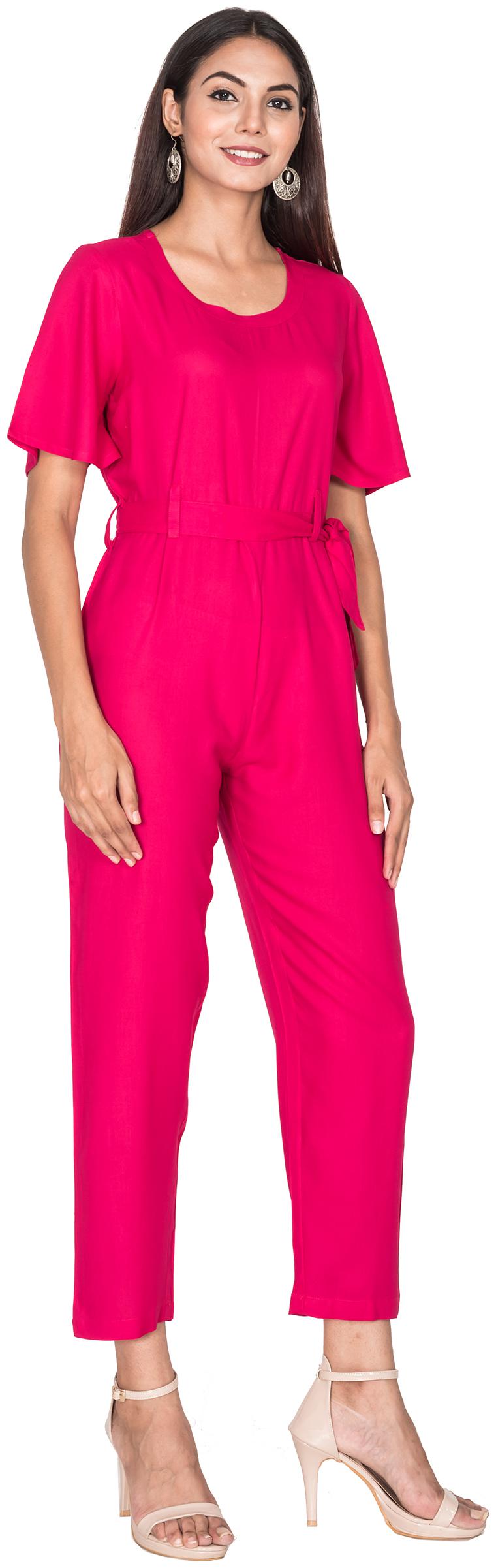 

Swasti Solid Jumpsuit - Pink