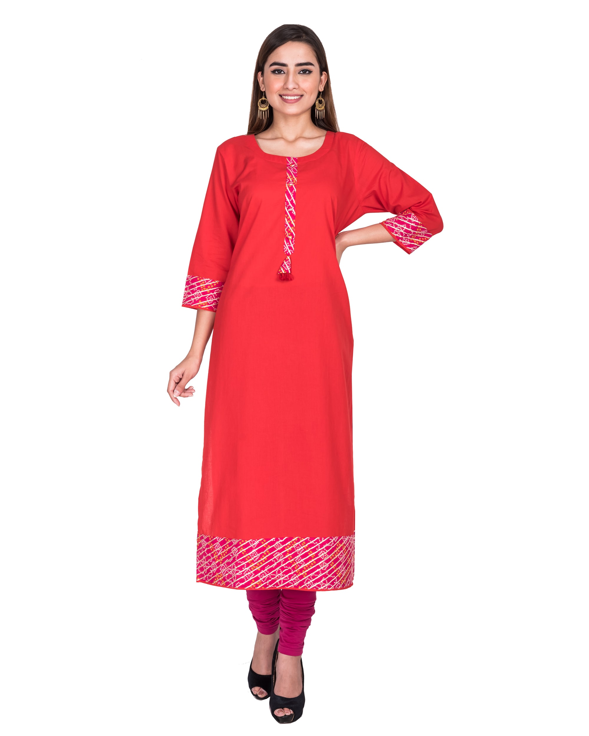 

Swasti Women Red Solid Regular Kurti