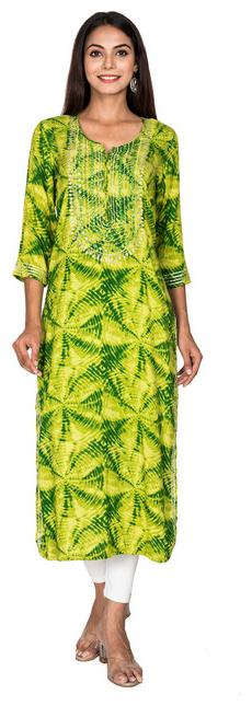 

Swasti Women Green Embroidered Regular Kurti