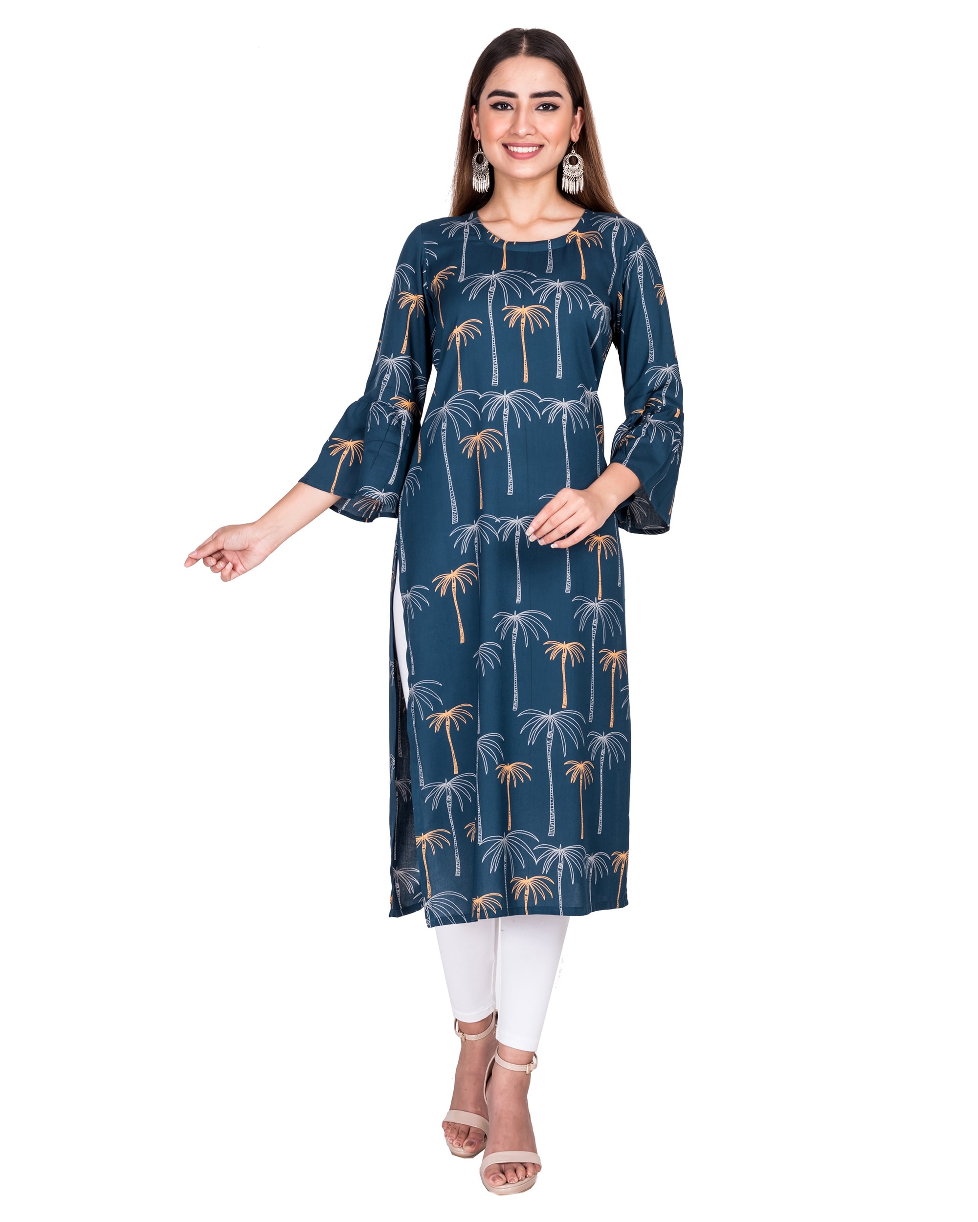 

Swasti Women Blue Printed Regular Kurti
