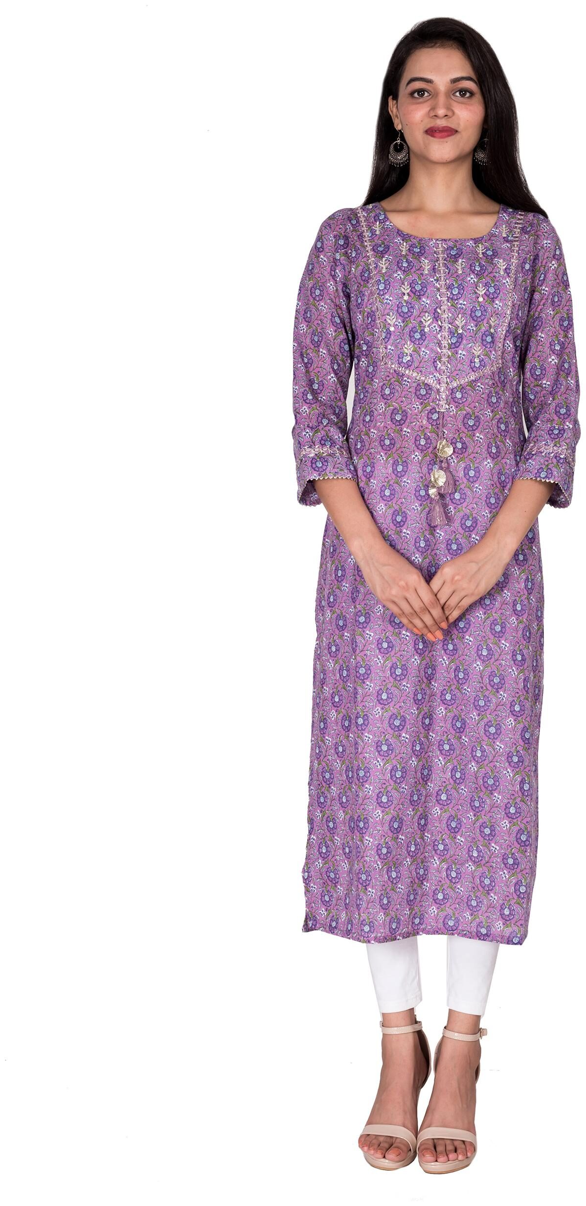 

Swasti Women Purple Floral Regular Kurti