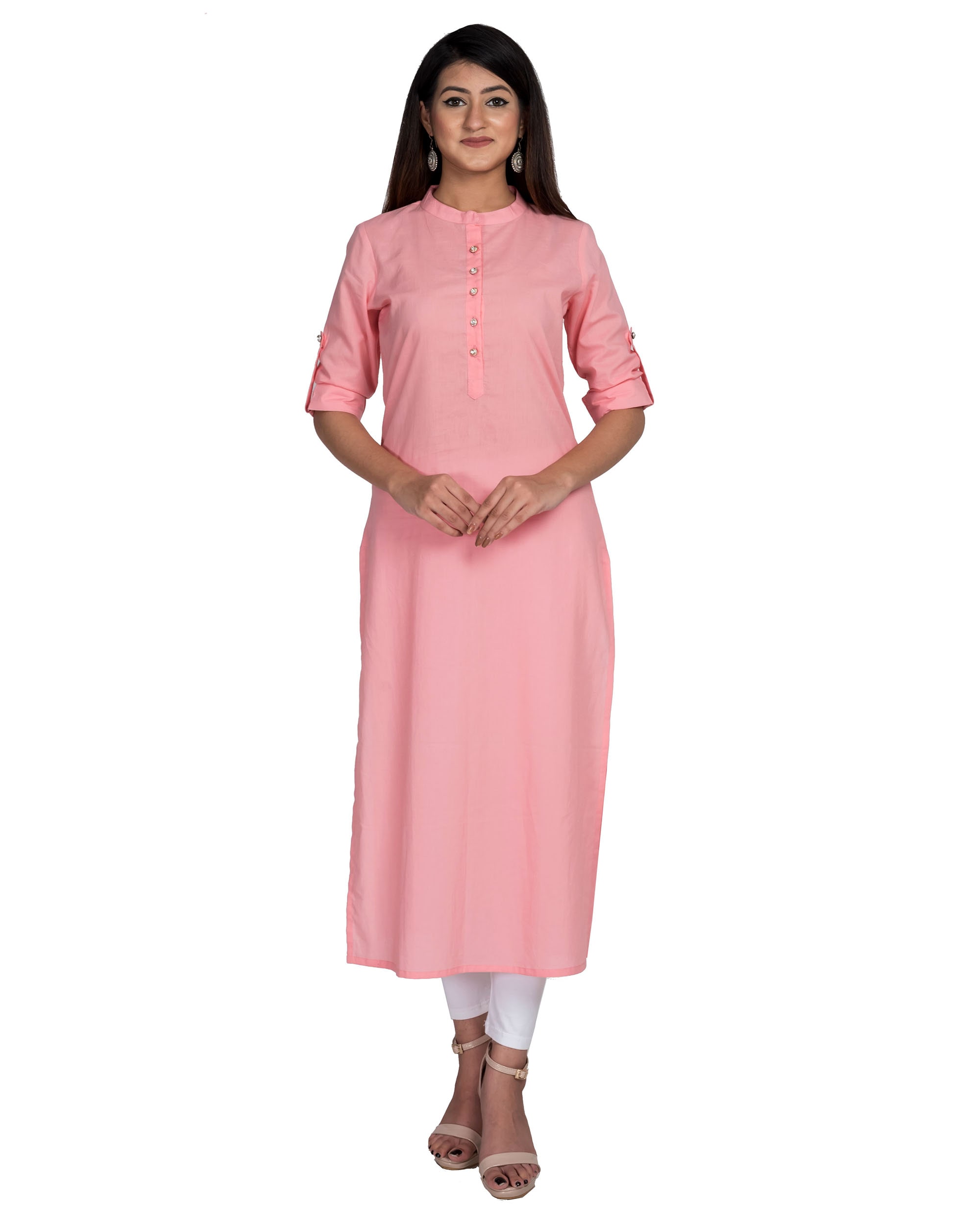 

Swasti Women Pink Solid Straight Kurti