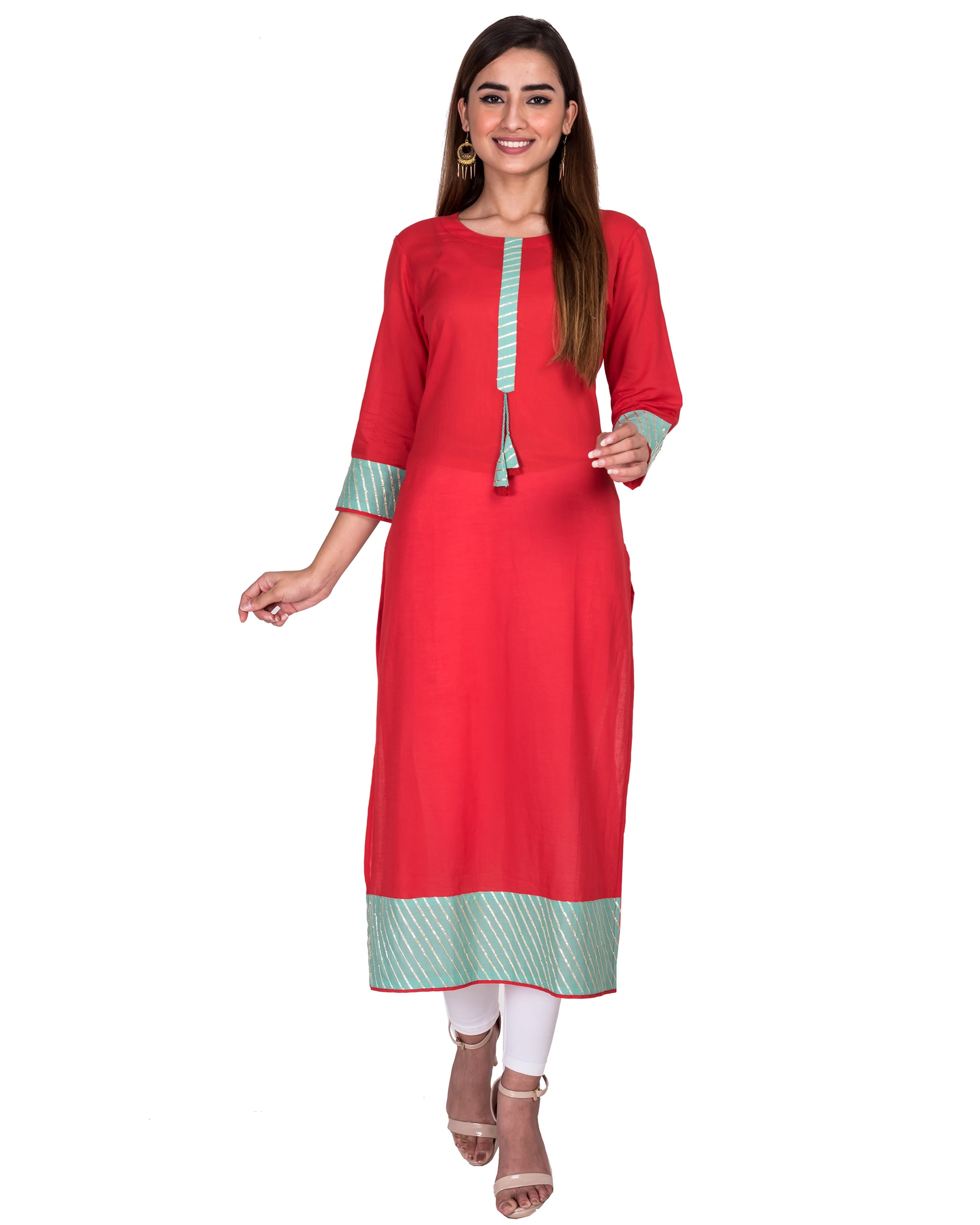 

Swasti Women Red Solid Straight Kurti