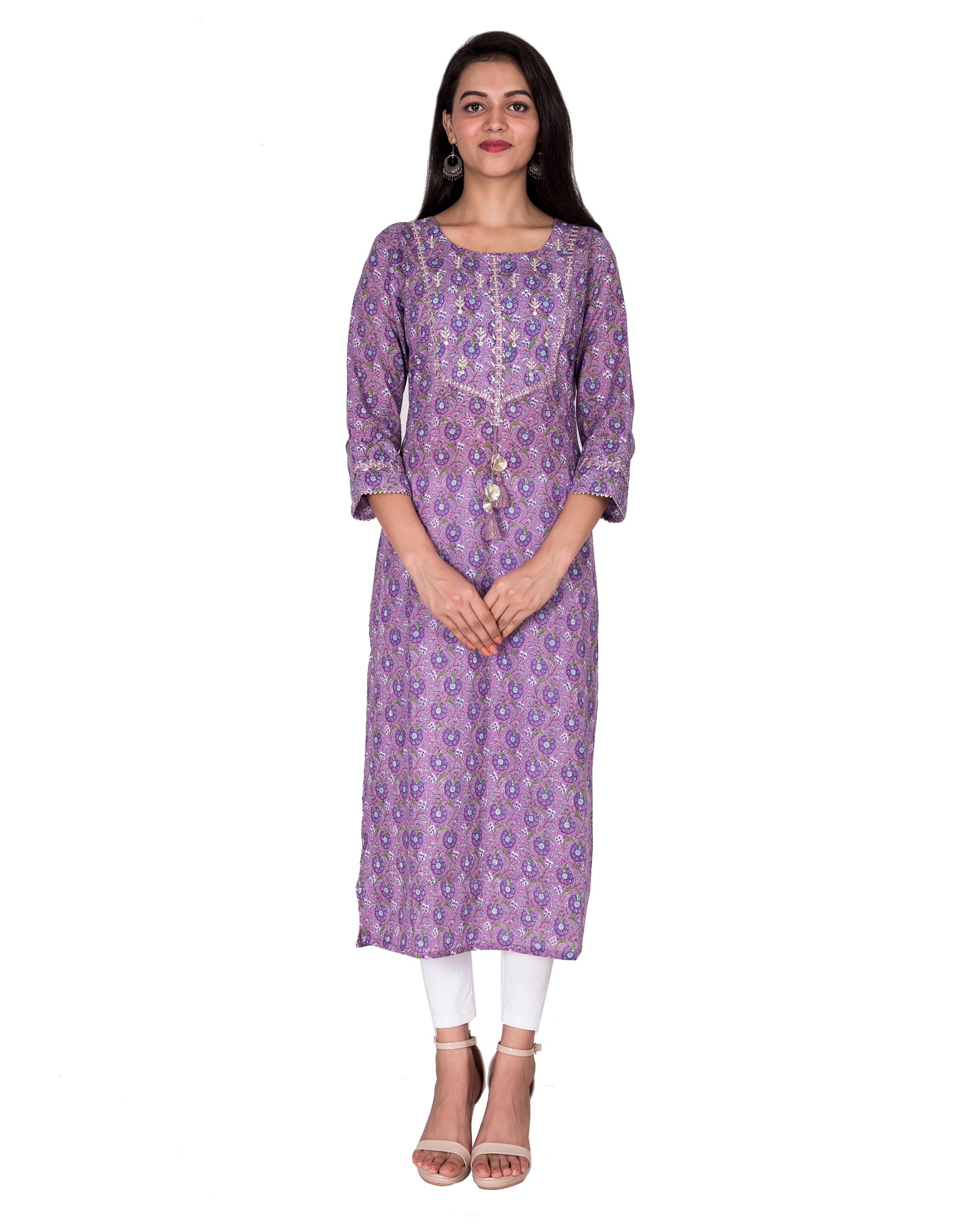 

Swasti Women Purple Floral Regular Kurti
