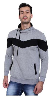 

CROWNKART Men Grey High neck Sweatshirt
