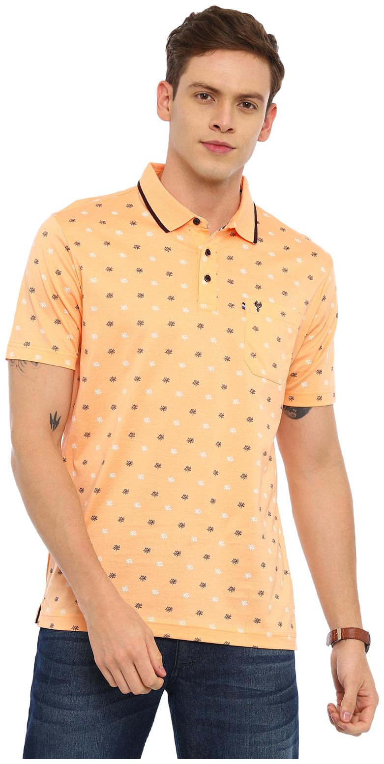 

Swiss Club Men Orange Slim fit Cotton Blend Polo collar T-Shirt - Pack Of 1