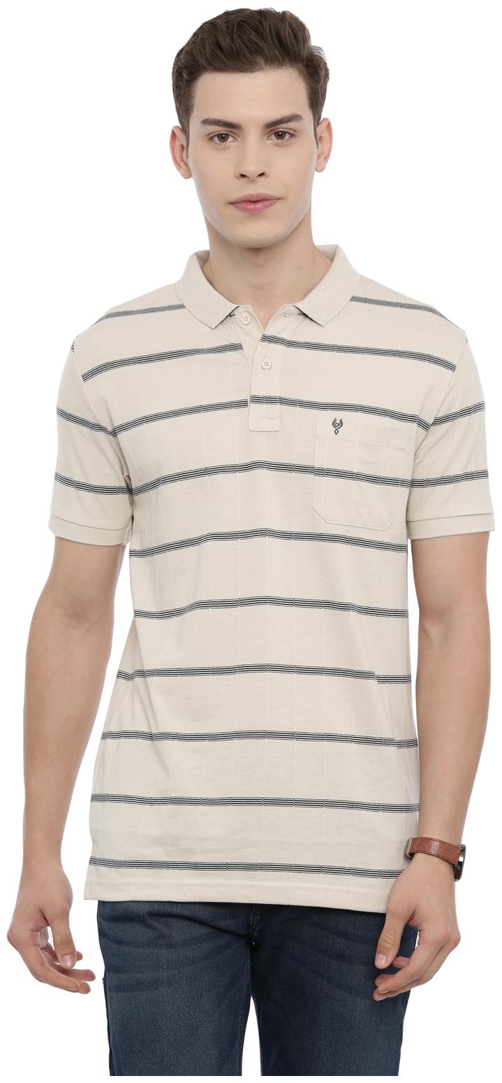 

Swiss Club Men Beige Slim fit Cotton Blend Polo collar T-Shirt - Pack Of 1