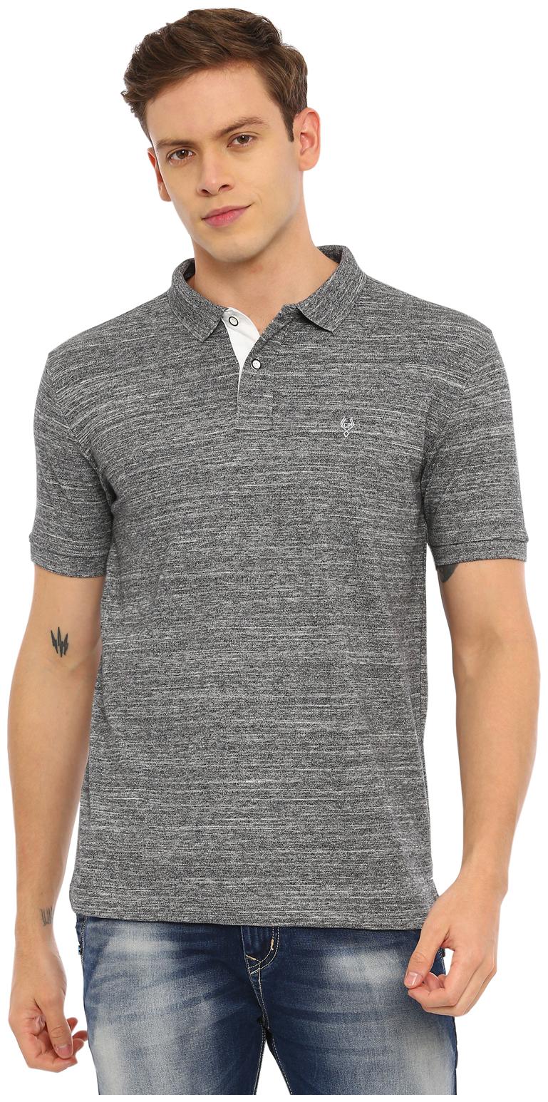 

Swiss Club Men Grey Slim fit Cotton Blend Polo collar T-Shirt - Pack Of 1