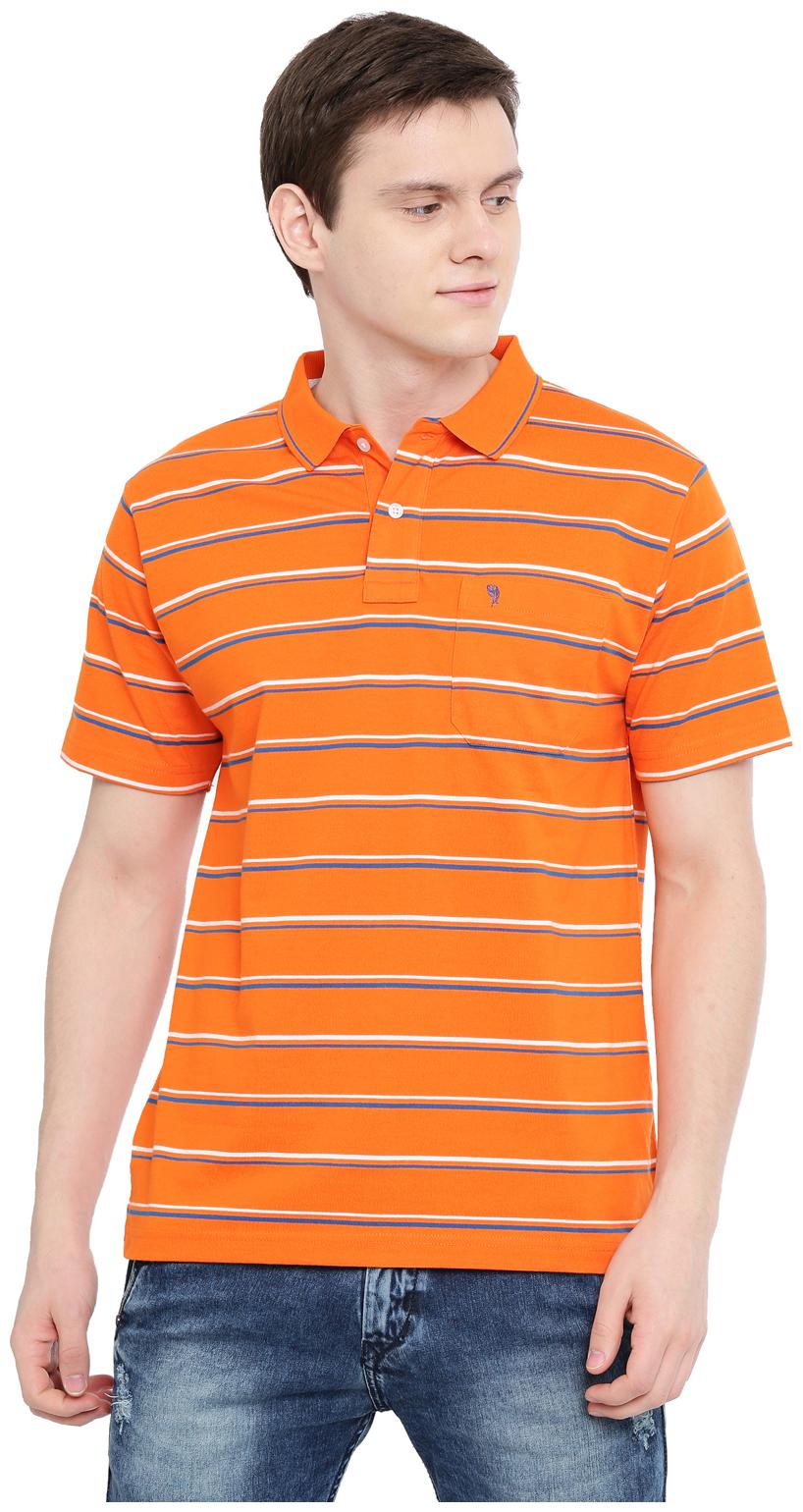 

Swiss Club Men Orange Regular fit Cotton Blend Polo collar T-Shirt - Pack Of 1