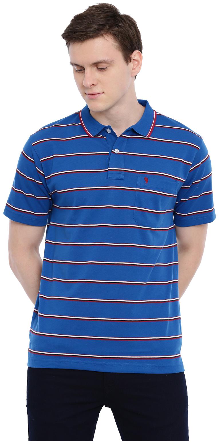 

Swiss Club Men Blue Regular fit Cotton Blend Polo collar T-Shirt - Pack Of 1