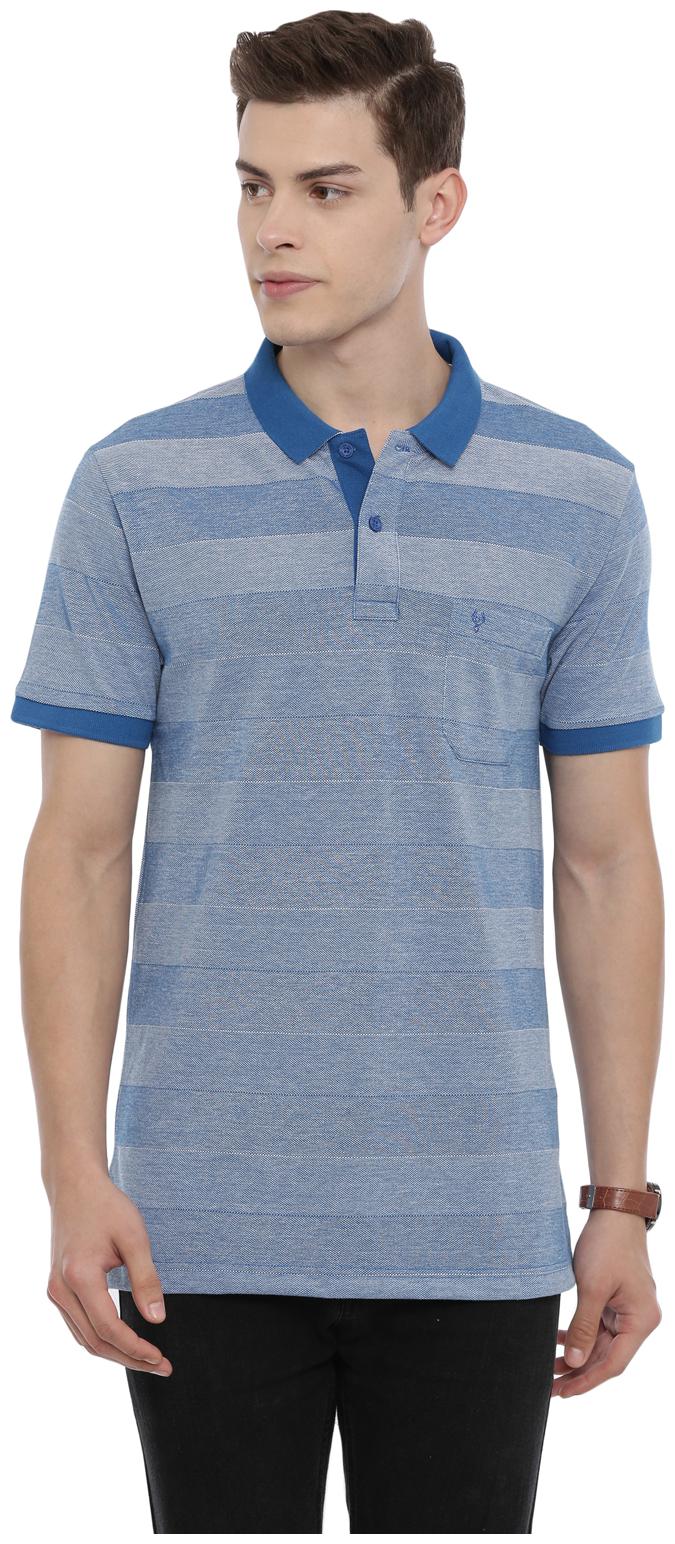 

Swiss Club Men Blue Slim fit Cotton Blend Polo collar T-Shirt - Pack Of 1