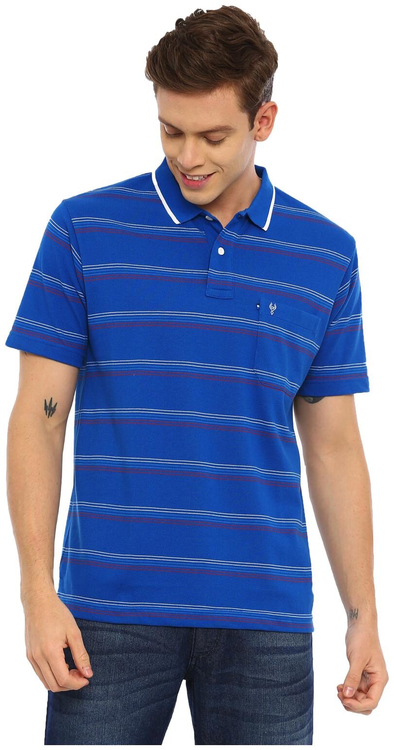 

Swiss Club Men Blue Regular fit Cotton Blend Polo collar T-Shirt - Pack Of 1