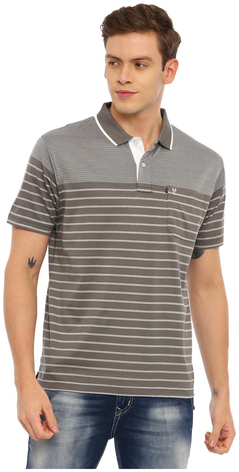 

Swiss Club Men Grey Regular fit Cotton Blend Polo collar T-Shirt - Pack Of 1