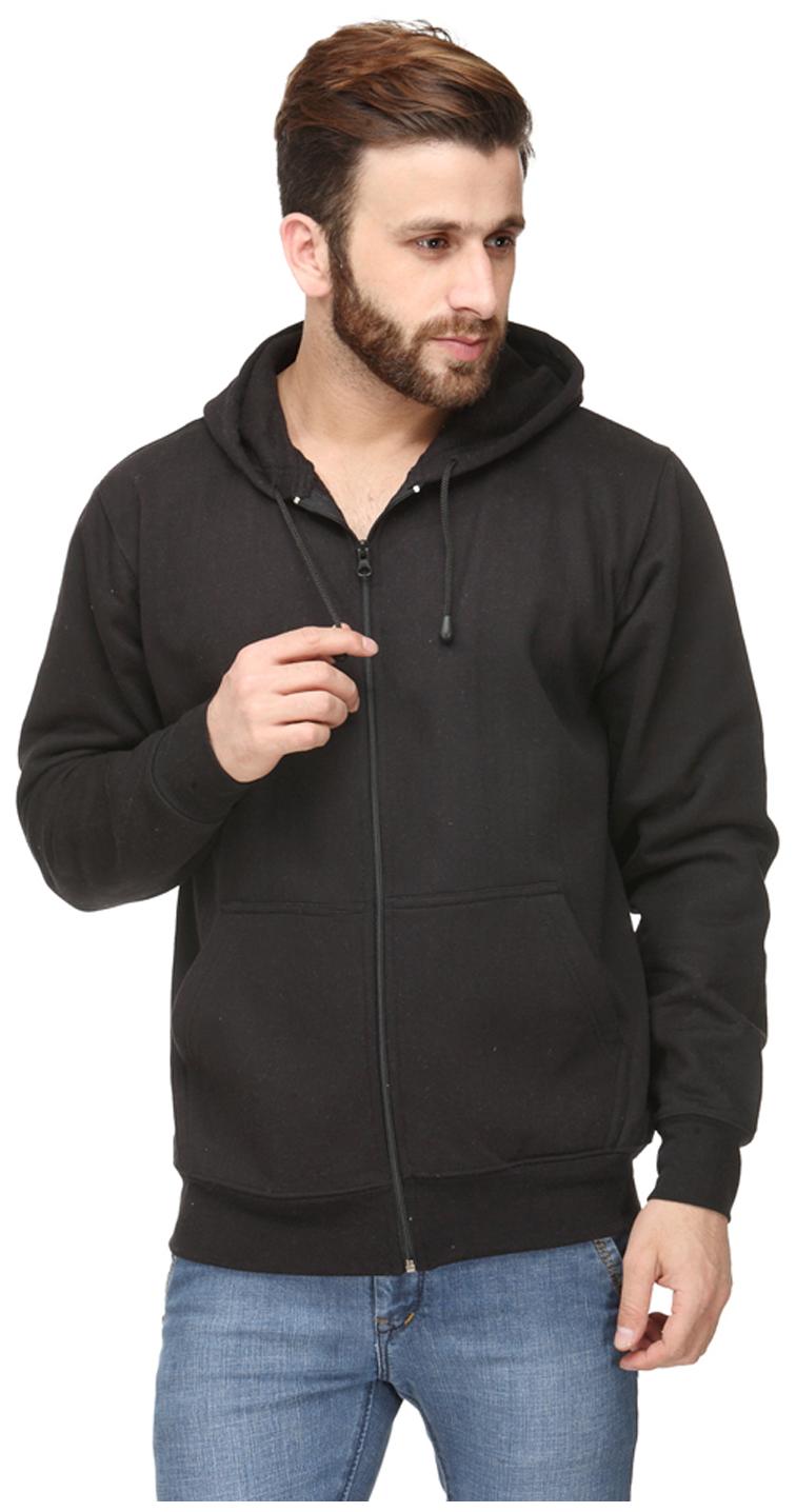 

Switz Inc Men Black Hooded Sweatshirt