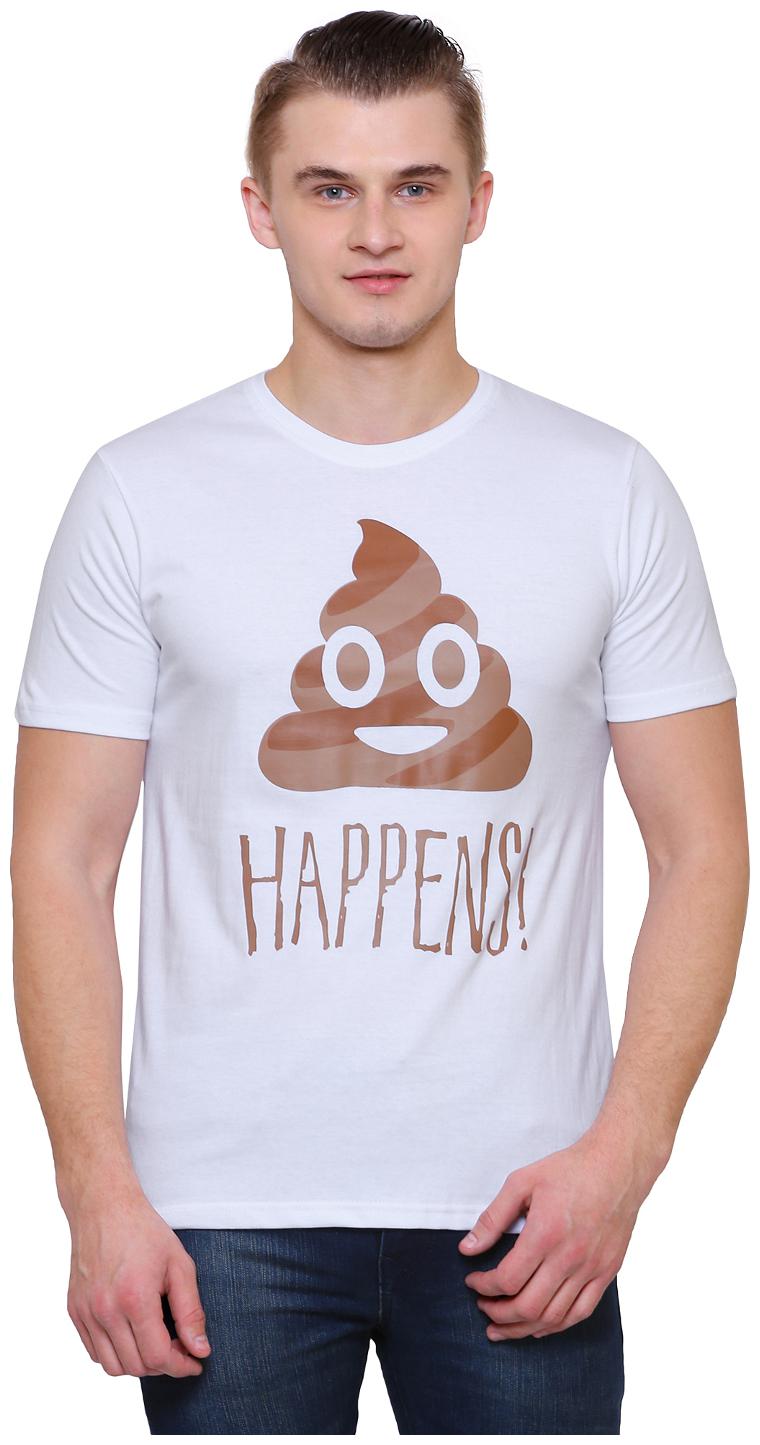 

Haanum Men s Regular Fit Round Neck T-Shirt - White