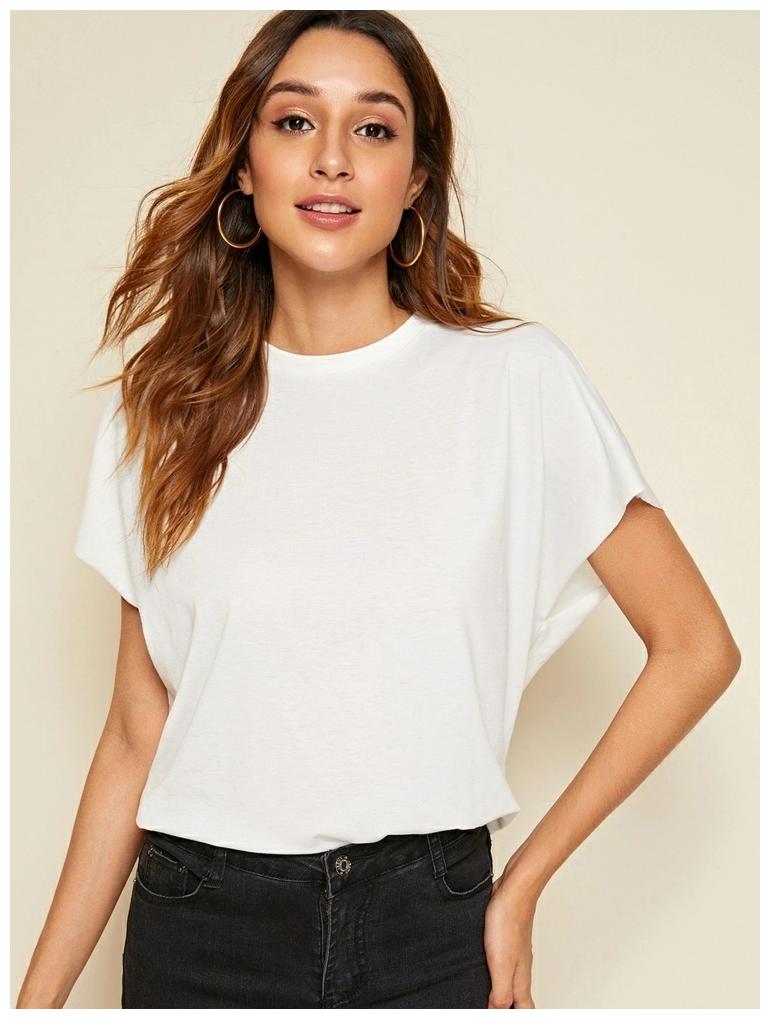 

FASHOPEDIA Women White Regular fit Round neck Cotton T shirt