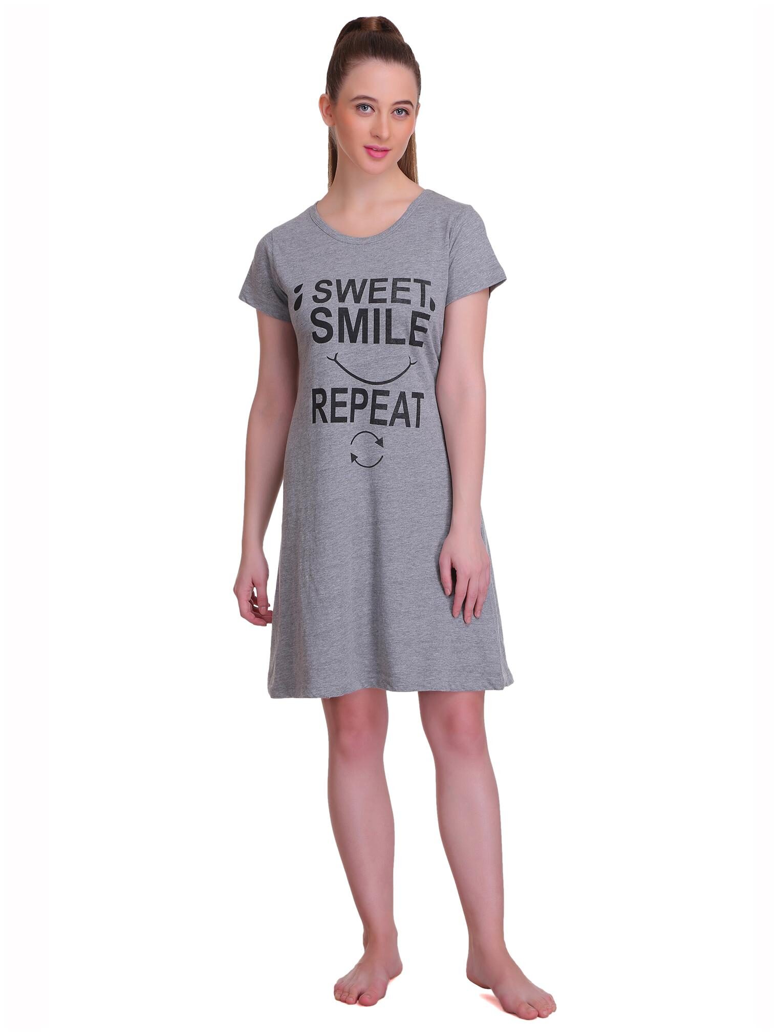 

T T Grey Printed T shirt dress