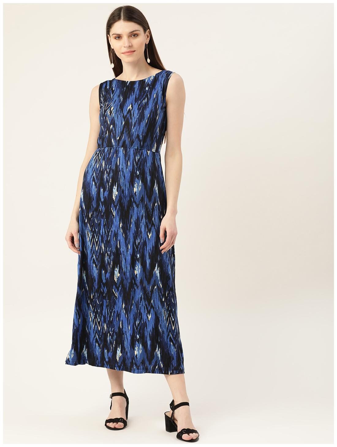 

TAARUUSH Blue Abstract Maxi dress