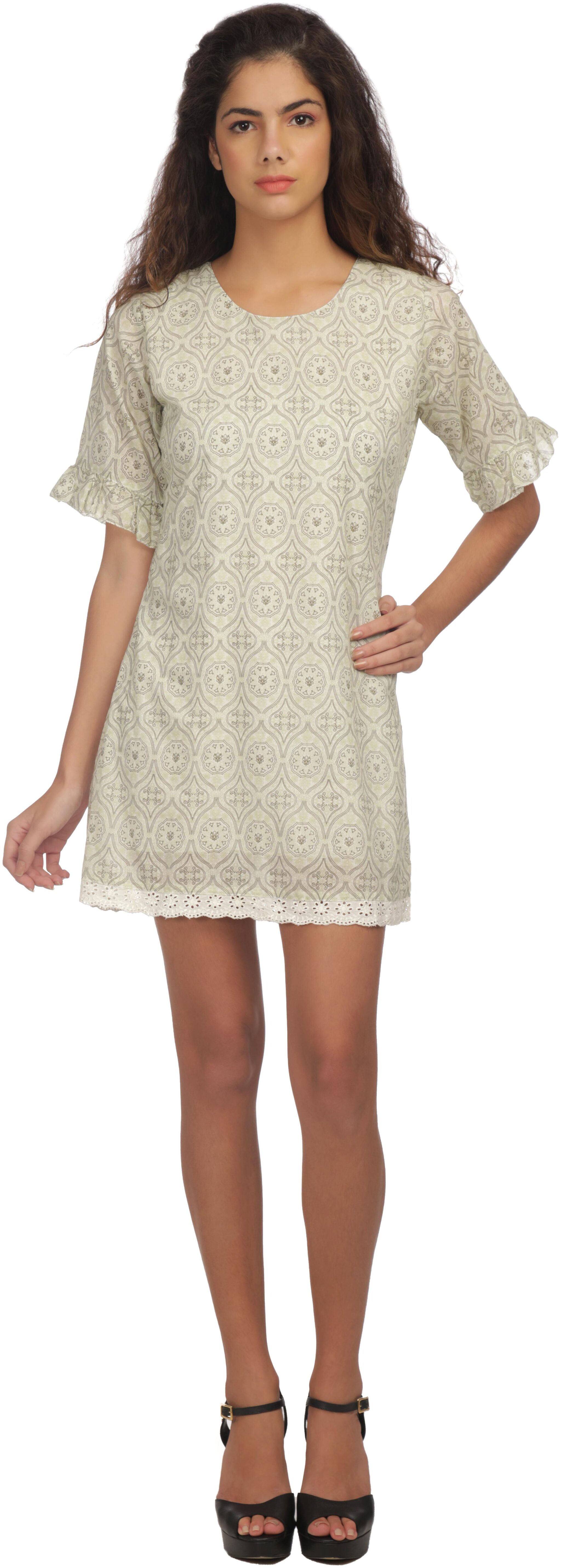 

TAARUUSH Beige Printed A-line dress