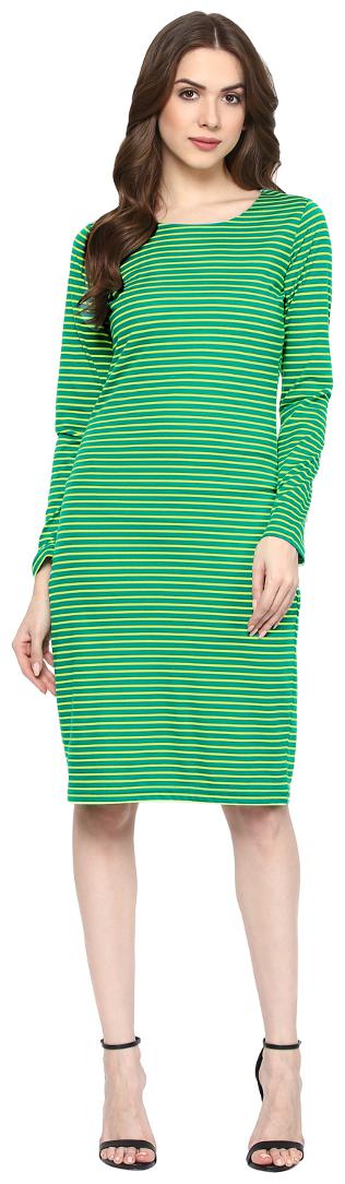 

TAARUUSH Green Printed A-line dress