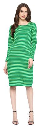 

TAARUUSH Green Printed A-line dress