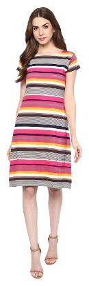 

TAARUUSH Multi Printed A-line dress