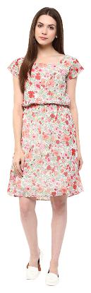 

TAARUUSH Multi Printed A-line dress
