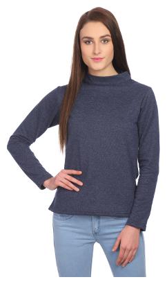 

TAARUUSH Women Embroidered Hoodie - Blue