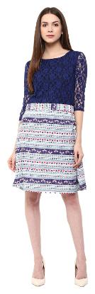 

TAARUUSH Multi Printed A-line dress