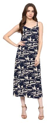 

TAARUUSH Blue Printed A-line dress