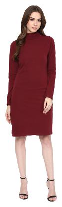 

TAARUUSH Maroon Printed A-line dress