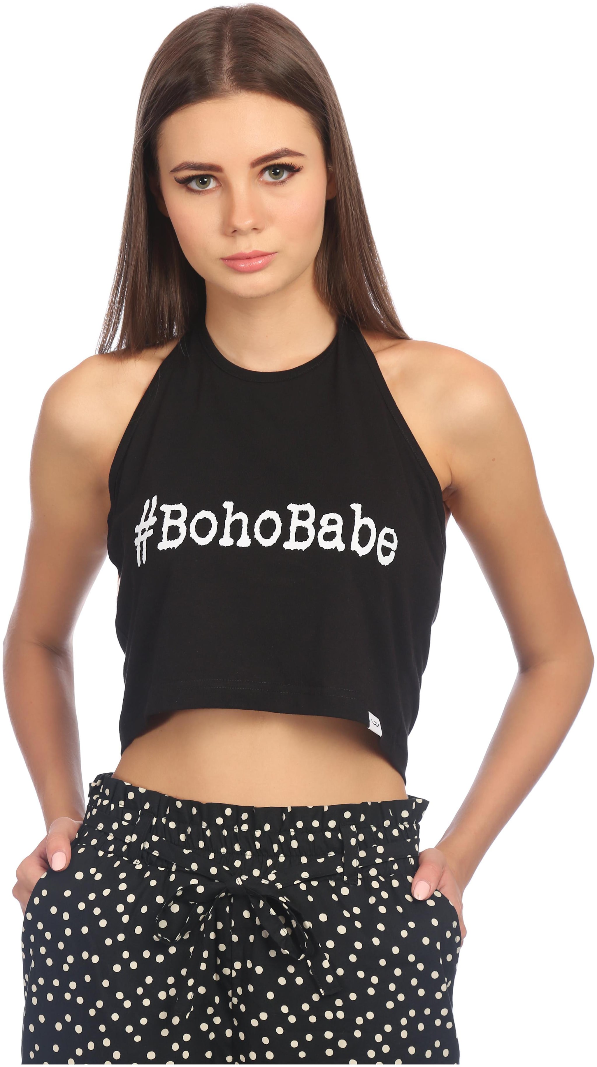

TAARUUSH Women Printed Regular top - Black