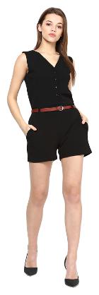 

TAARUUSH Solid Jumpsuit - Black