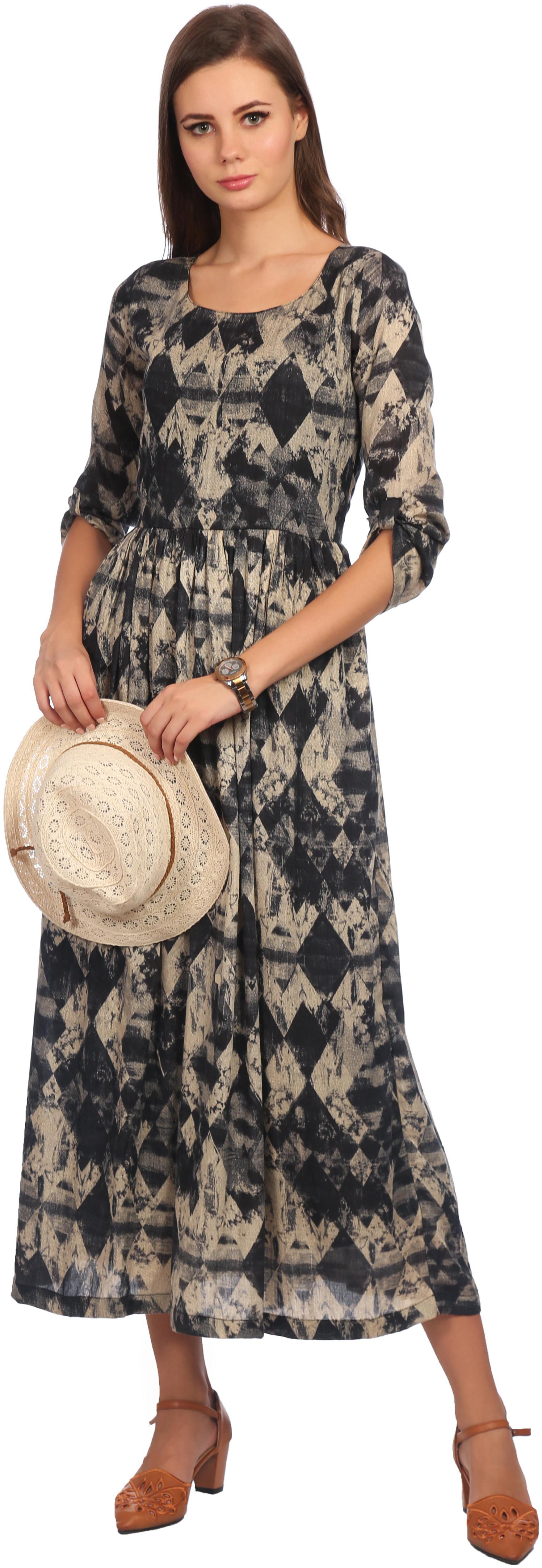

TAARUUSH Blue Printed Maxi dress